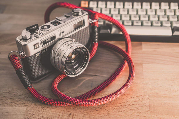 Red Leather Camera Strap