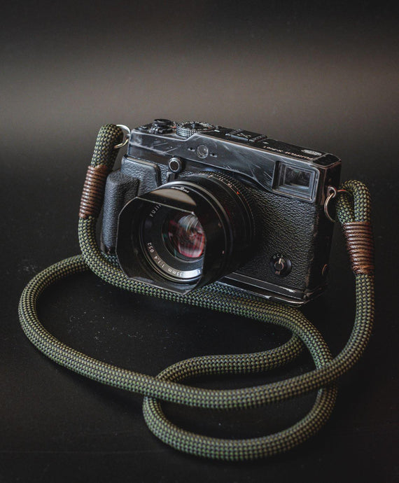 Checkered Olive/Black Camera Strap - Hyperion Handmade Camera Straps