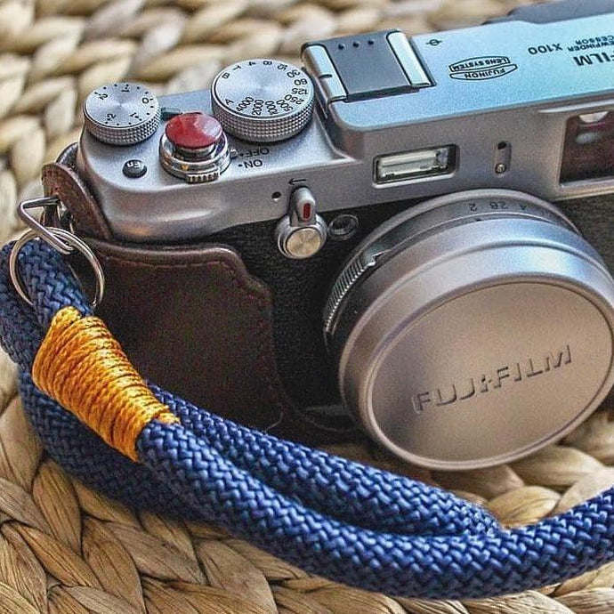 Dark Blue Acrylic Camera Strap - Hyperion Handmade Camera Straps