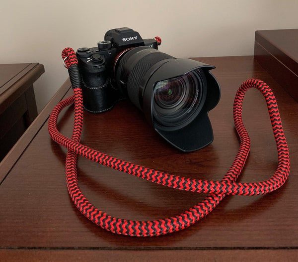 Red-Black Camera Strap – Hyperion Handmade Camera Straps